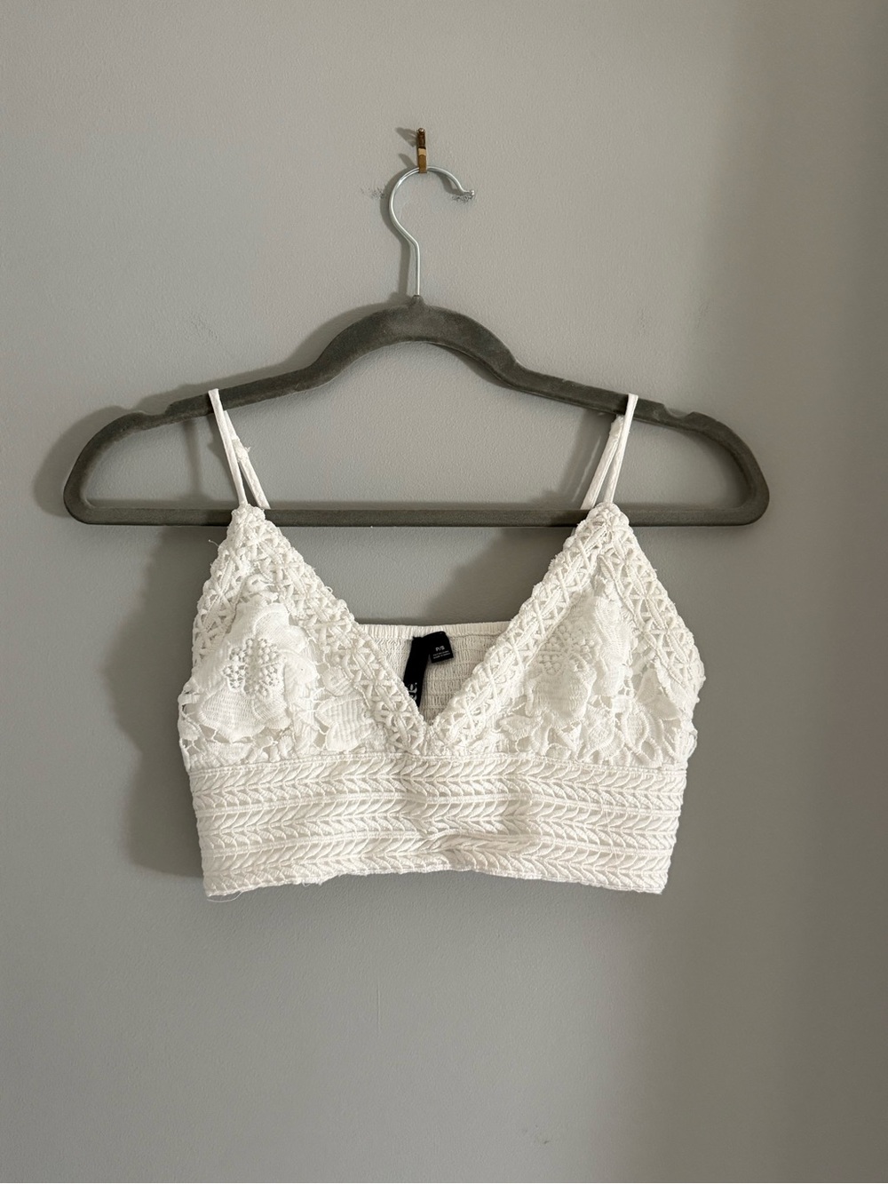 White Lace Crochet Cropped Tank